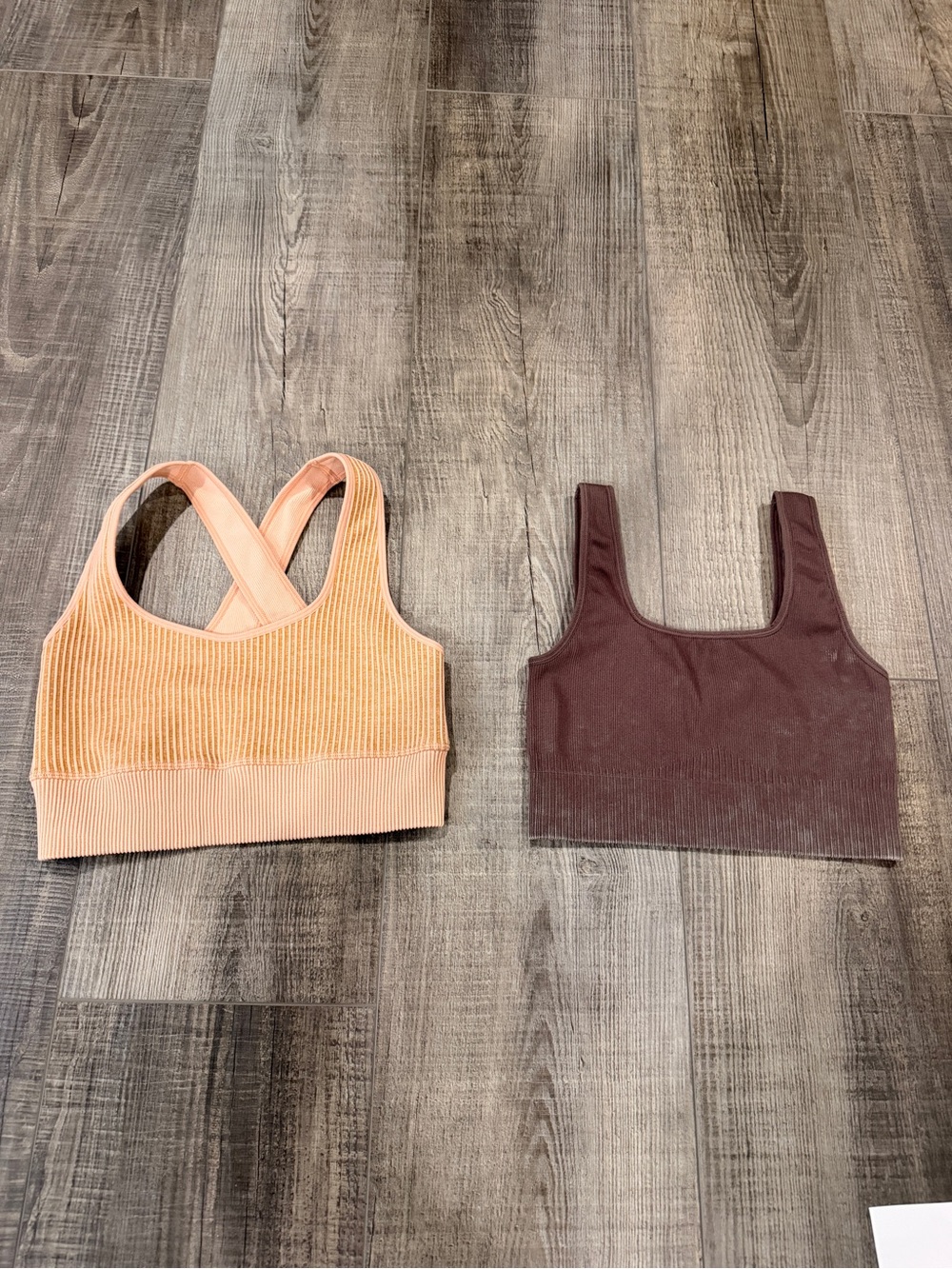 JoyLab Ribbed Peach and Purple  Sports Bras
